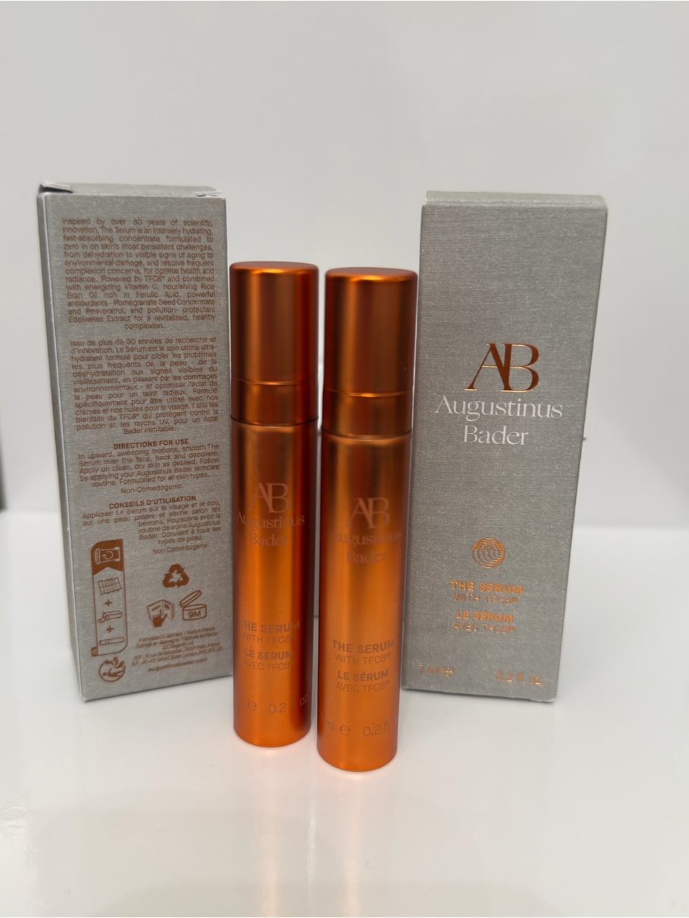 Augustinus Bader The Serum (2) Travel-Size Orange Metallic Bottles
